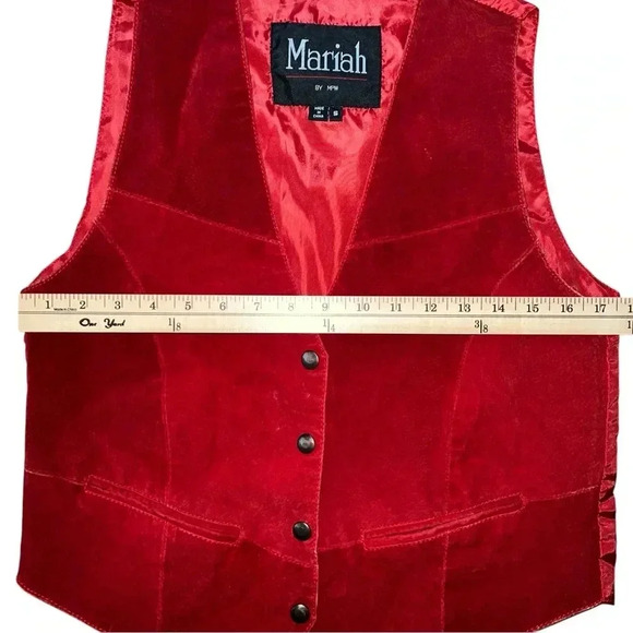 Vintage red 100% leather vest size small - Picture 8 of 8